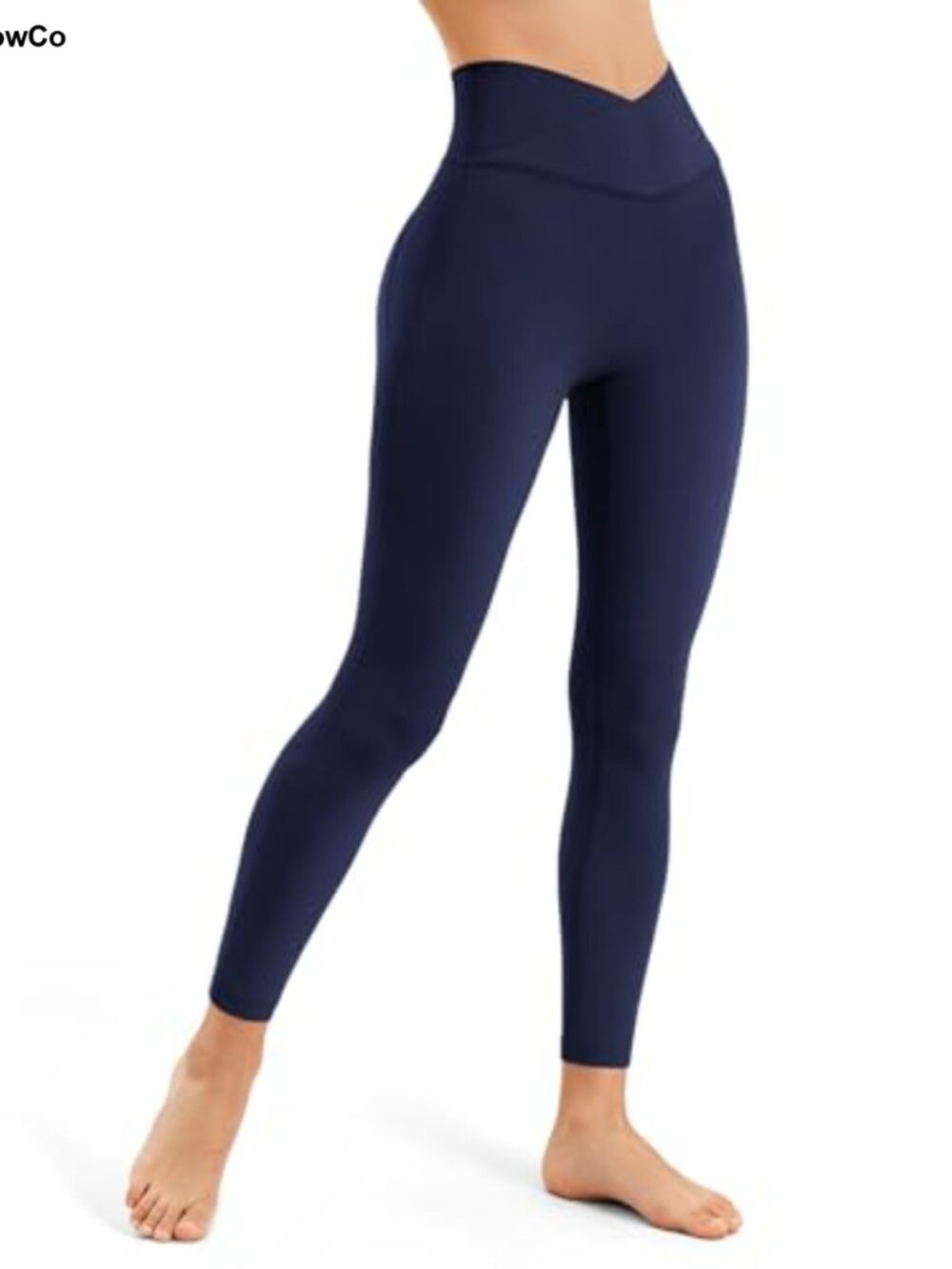 High Waisted Yoga Leggings Women Squat Proof Gym Pants Nylon Spandex V-Cross
